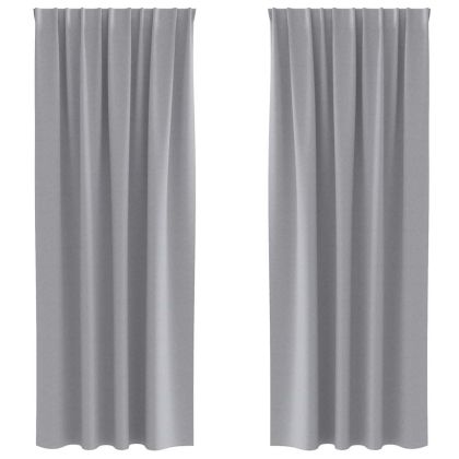 Завеси за затъмняване с пръстени 2 pcs Светлосиво 260 x 140 см