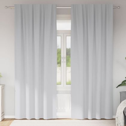 Завеси за затъмняване с пръстени 2 pcs Светло Сиво 245 x 140 см