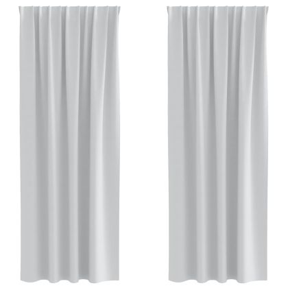 Завеси за затъмняване с пръстени 2 pcs Светло Сиво 245 x 140 см