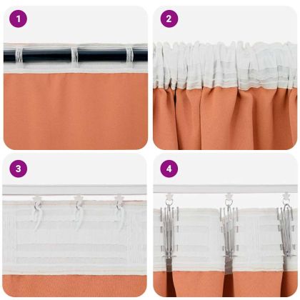 Завеси за затъмняване с пръстени 2 pcs Теракота 260 x 140 см