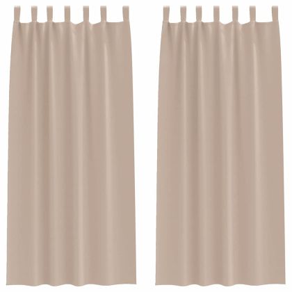 Завеси за затъмняване с пръстени 2 pcs Таупе 260 x 140 см