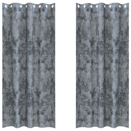 Кадифени завеси 2 pcs Сребристо сиво 245 x 140 см Кадифе