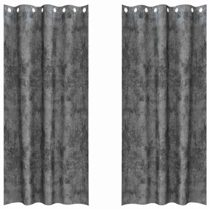 Кадифени завеси С завеси 2 pcs Сив 245 x 140 см Кадифе