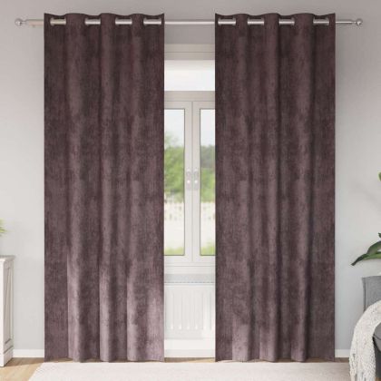 Кадифени завеси С завеси 2 pcs Кафяво 225 x 140 см Кадифе