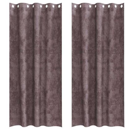 Кадифени завеси С завеси 2 pcs Кафяво 225 x 140 см Кадифе