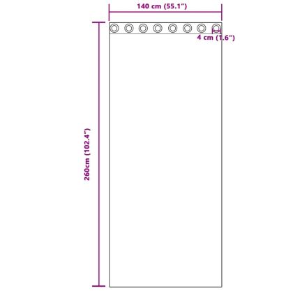 Кадифени завеси С завеси 2 pcs Кафяво 260 x 140 см Кадифе