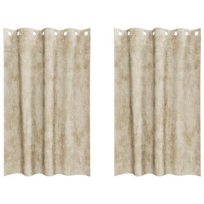 Кадифени завеси С завеси 2 pcs Крем 175 x 140 см Кадифе
