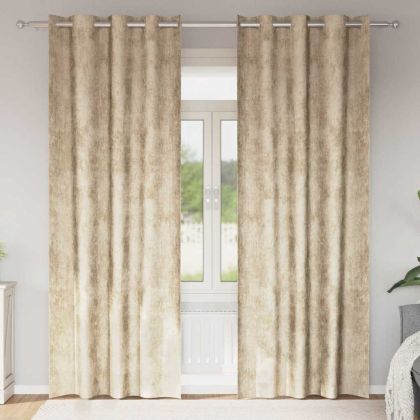 Кадифени завеси С завеси 2 pcs Крем 245 x 140 см Кадифе