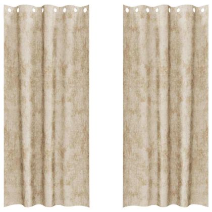 Кадифени завеси С завеси 2 pcs Крем 245 x 140 см Кадифе