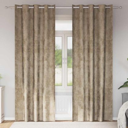 Кадифени завеси С завеси 2 pcs Шампанско 245 x 140 см Кадифе