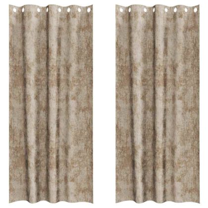 Кадифени завеси С завеси 2 pcs Шампанско 260 x 140 см Кадифе