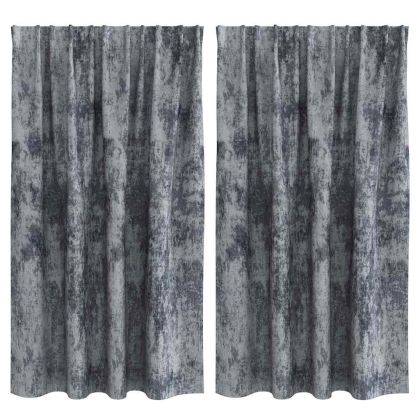 Кадифени завеси 2 pcs Сребристо сиво 140 x 140 cm Кадифе