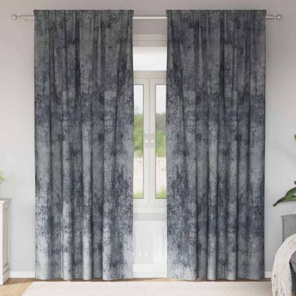 Кадифени завеси 2 pcs Сребристо сиво 225 x 140 см Кадифе