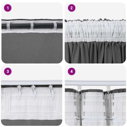Кадифени завеси С завеси 2 pcs Сив 175 x 140 см Кадифе