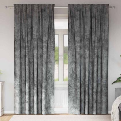 Кадифени завеси С завеси 2 pcs Сив 260 x 140 см Кадифе