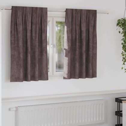 Кадифени завеси С завеси 2 pcs Кафяво 140 x 140 cm Кадифе