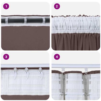 Кадифени завеси С завеси 2 pcs Кафяво 140 x 140 cm Кадифе