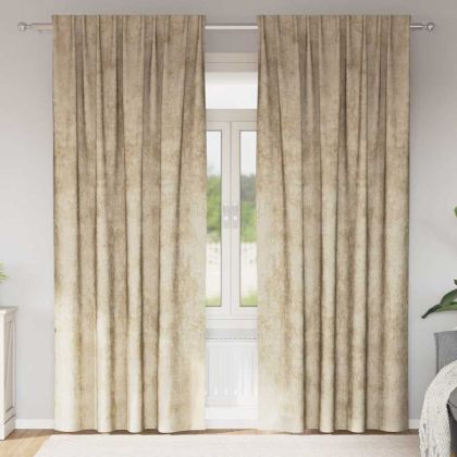 Кадифени завеси 2 бр. Крем 245 x 140 см Кадифе
