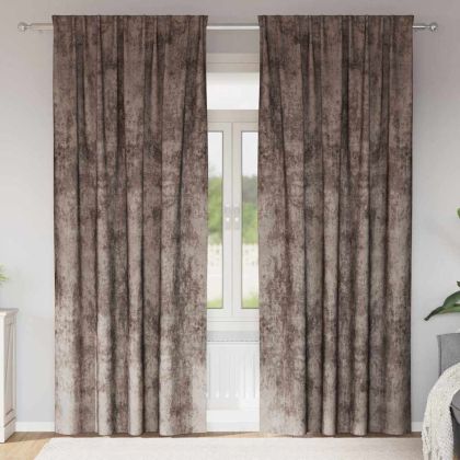 Кадифени завеси С завеси 2 pcs Капучино 260 x 140 см Кадифе