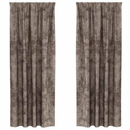 Кадифени завеси С завеси 2 pcs Капучино 260 x 140 см Кадифе