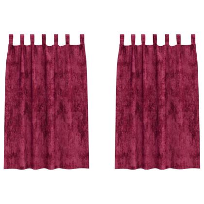 Кадифени завеси С завеси 2 pcs виненочервен 175 x 140 см Кадифе