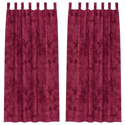 Кадифени завеси С завеси 2 pcs виненочервен 260 x 140 см Кадифе