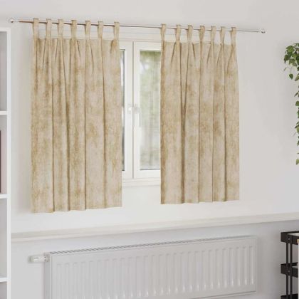 Кадифени завеси С завеси 2 pcs Крем 140 x 140 cm Кадифе