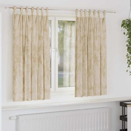 Кадифени завеси С завеси 2 pcs Крем 175 x 140 см Кадифе