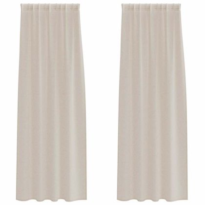 Перде от воал С завеси 2 pcs Пясък 225 x 140 см Полиестер