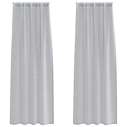Перде от воал С завеси 2 pcs Тъмен сив 225 x 140 см Полиестер