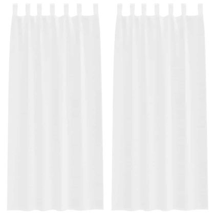 Перде от воал С завеси 2 pcs Бяло 245 x 140 см Полиестер