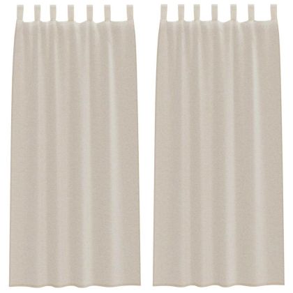 Перде от воал С завеси 2 pcs Пясък 225 x 140 см Полиестер