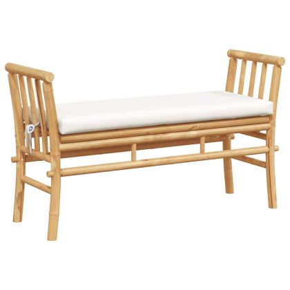 Градинска пейка 2 -Seater 110 x 38 x 65 см бамбук Кафяво