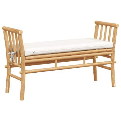 Градинска пейка 2 -Seater 110 x 38 x 65 см бамбук Кафяво