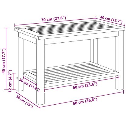 Странична маса Натурален маслен 70 x 40 x 45 см
