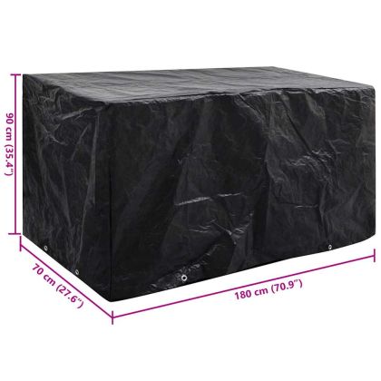 Покривало за градински мебели 8 капси 180x70x90 см