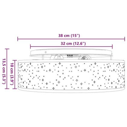 Таванна лампа с прожектори Сив 38 x 38 x 13,5 см текстил