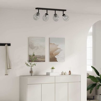 Таванен спот Черно 73.5 x 13 x 26 см Стъкло и метал