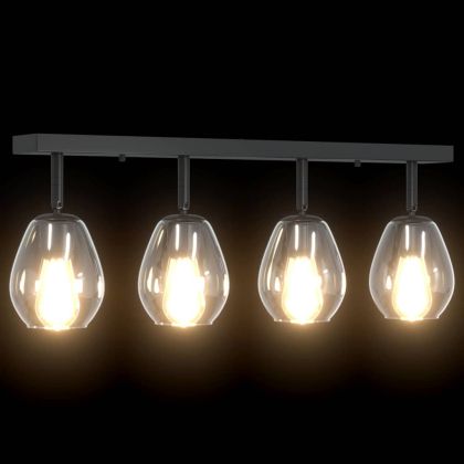 Таванен спот Черно 73.5 x 13 x 26 см Стъкло и метал