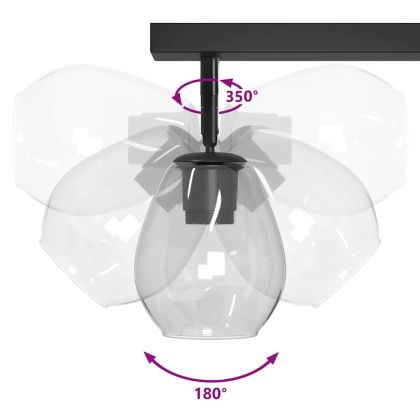 Таванен спот Черно 73.5 x 13 x 26 см Стъкло и метал
