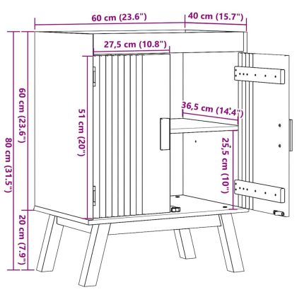 Основен шкаф с рафт със съхранение Olden Кафяво 60 x 40 x 80 см