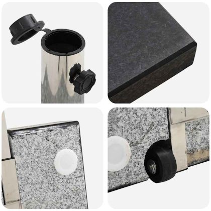 Основа за чадър Черно 41 x 41 x 37 см Гранит