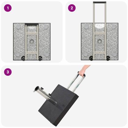 Основа за чадър Черно 41 x 41 x 37 см Гранит