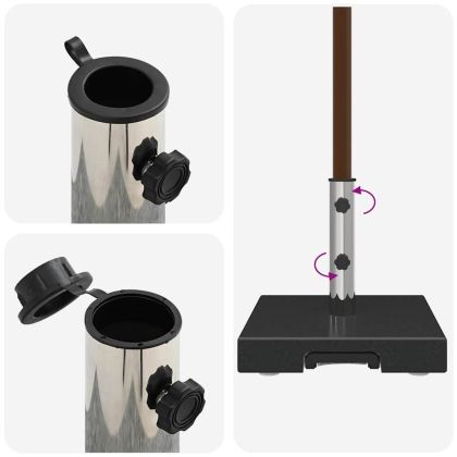 Основа за чадър Черно 41 x 41 x 37 см Гранит