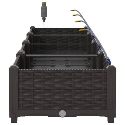 Градинска саксия 4 pcs Кафяво Стомана