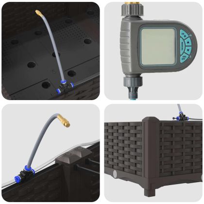 Градинска саксия 4 pcs Кафяво Стомана