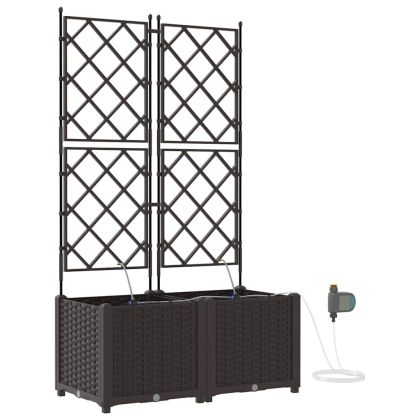 Градинска саксия 2 pcs Кафяво Стомана