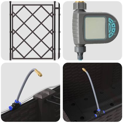 Градинска саксия 3 pcs Кафяво Стомана