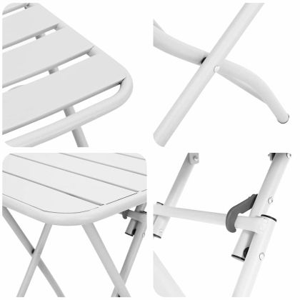 Бистро комплект 3 pcs Бяло Стомана