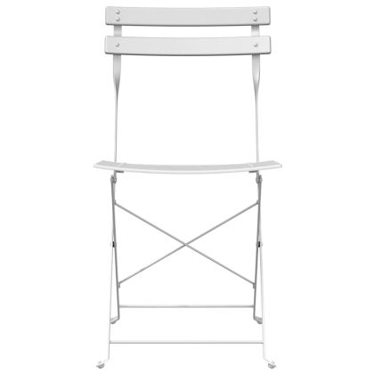 Сгъваем градински стол 2 pcs Бяло 42 x 46 x 82см Метал